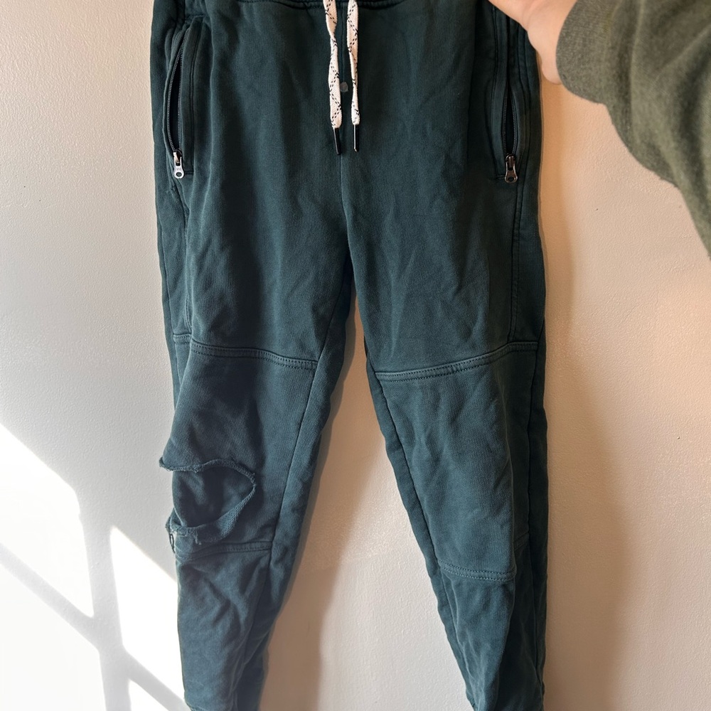 Hanna Andersson Dark Green Joggers with Zippered Pockets